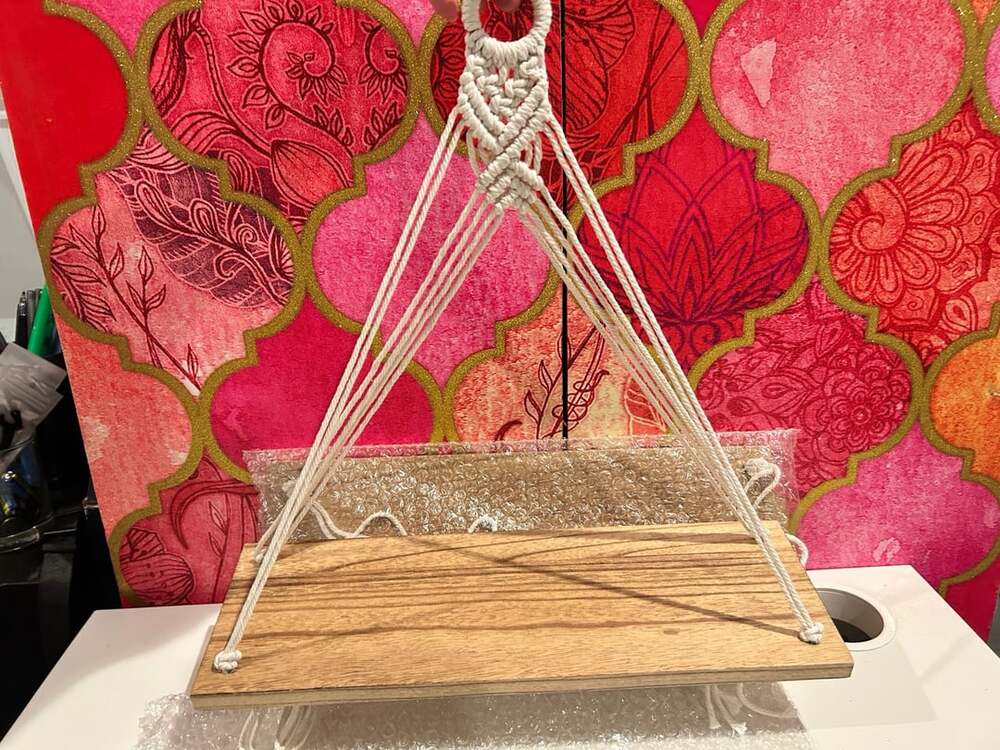 Macrame Hanging Wall Shelf Wooden Floating Shelf Boho Decor